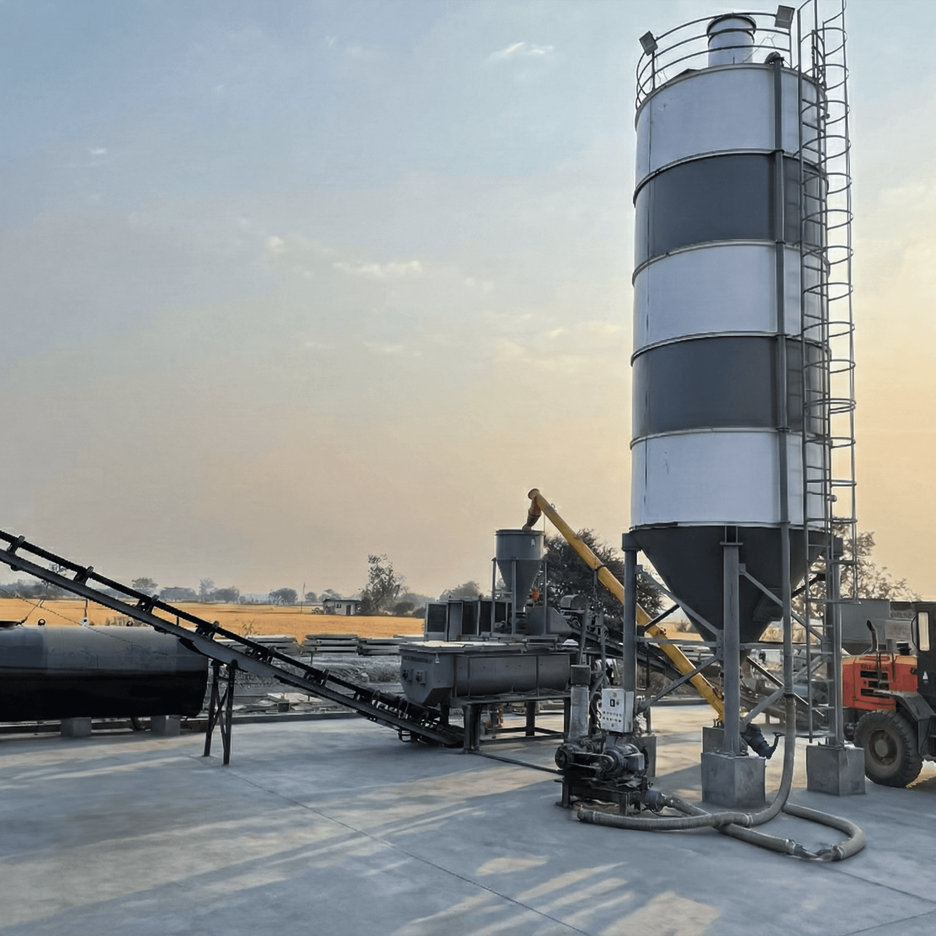 Wet mix plant producing Wet Mix Macadam (WMM) for strong and durable road bases