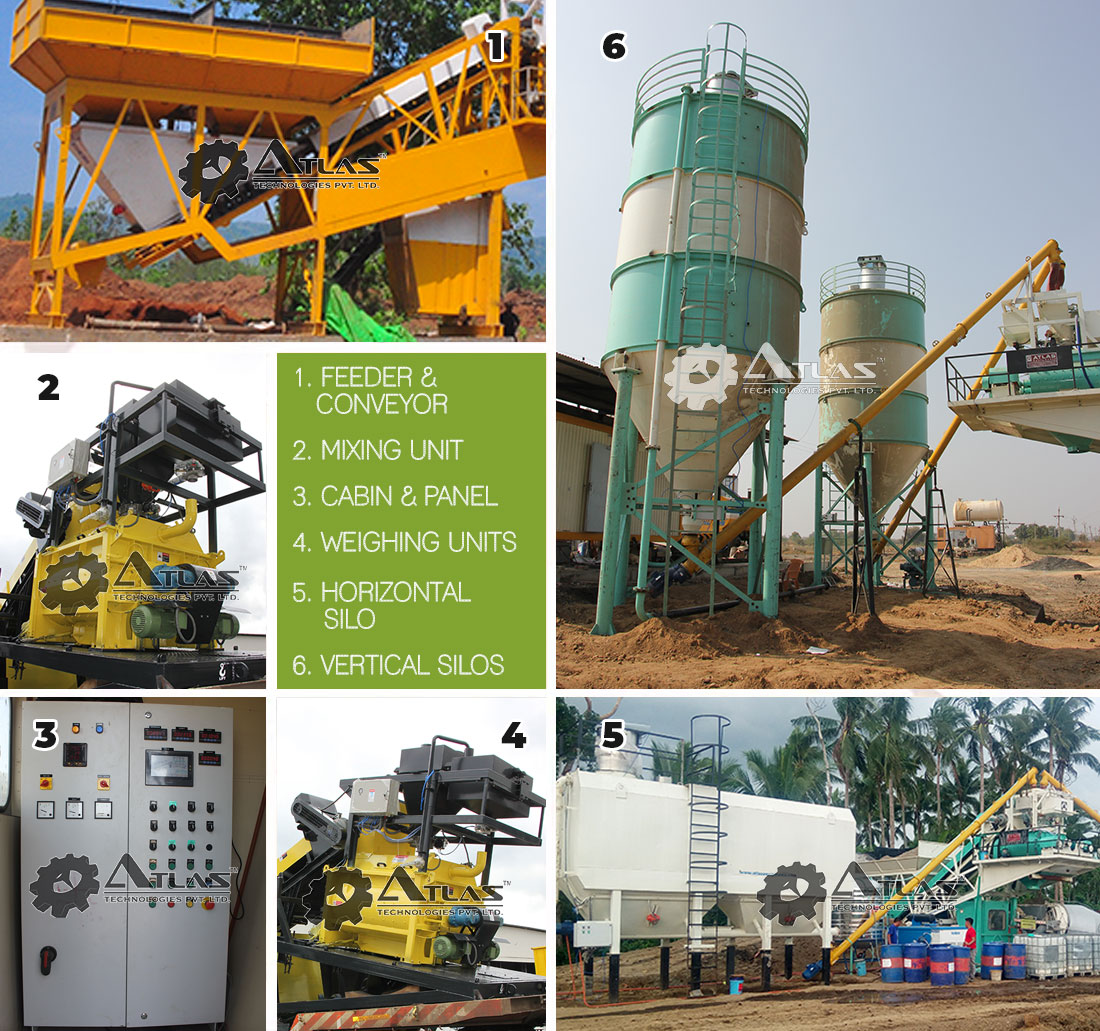 Mobile concrete batch mix plant