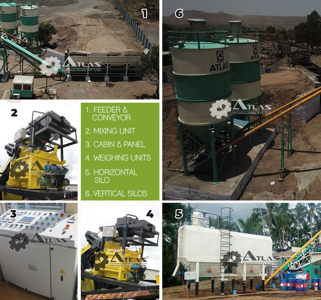 Inline concrete batching plant